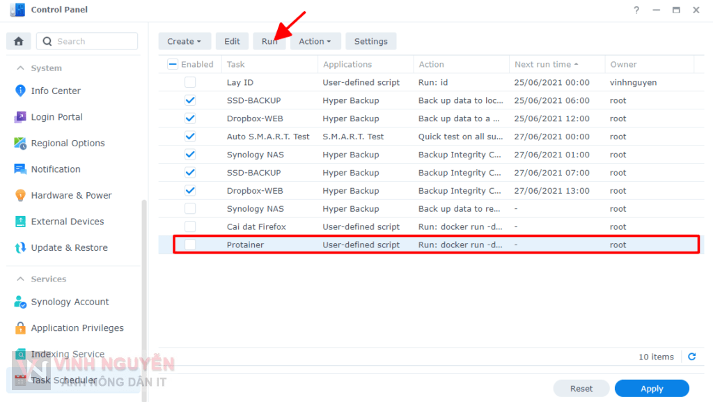 Cài đặt Portainer trên Synology NAS
