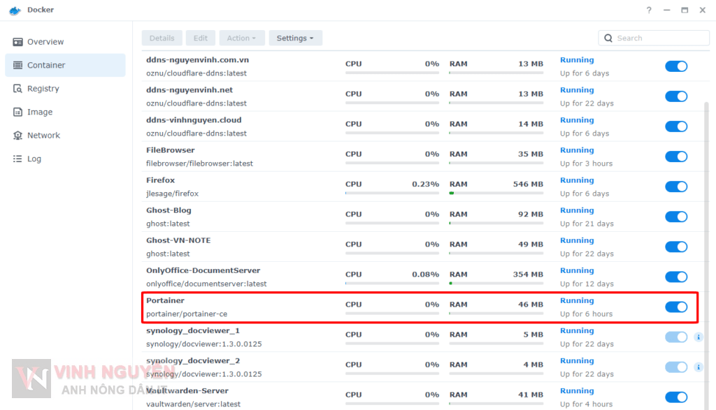 Cài đặt Portainer trên Synology NAS