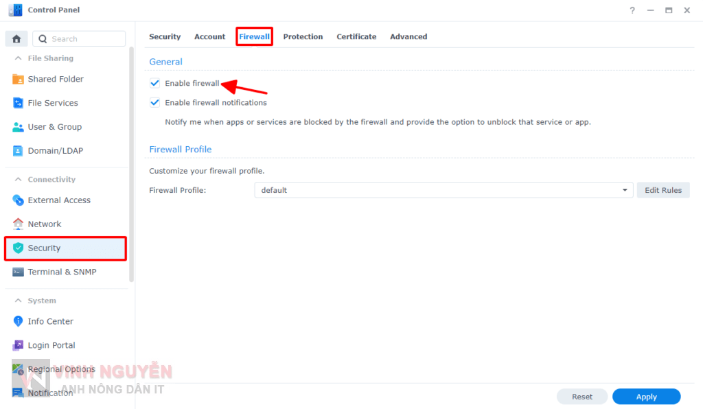 Firewall trên Synology NAS