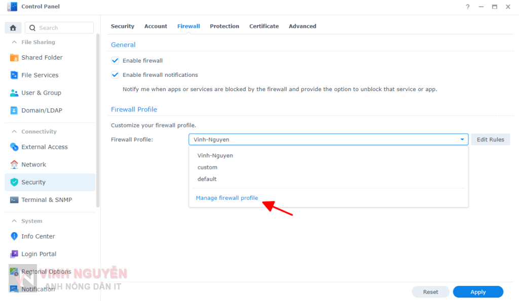 Firewall trên Synology NAS