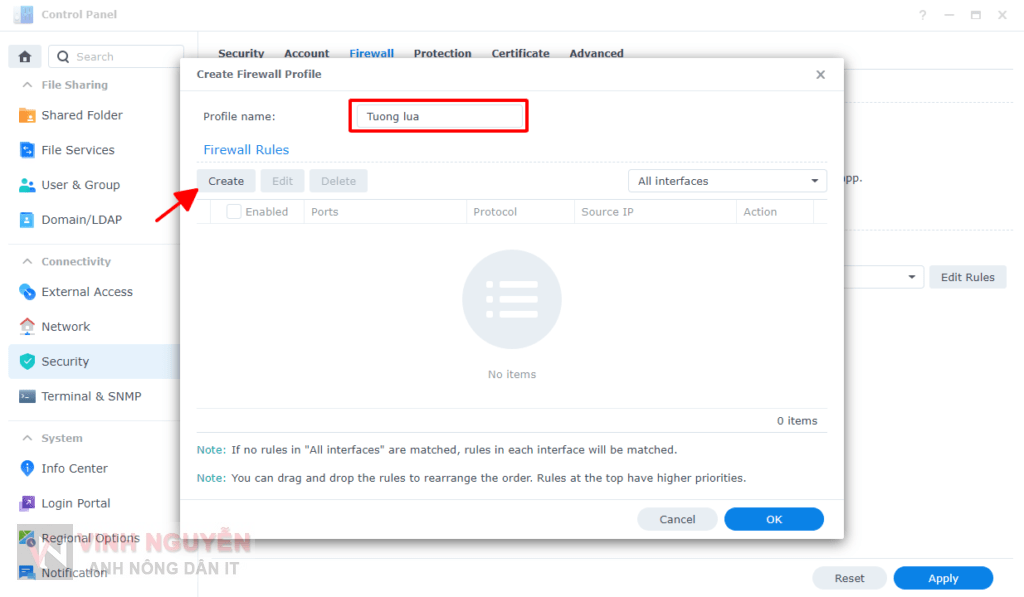 Firewall trên Synology NAS