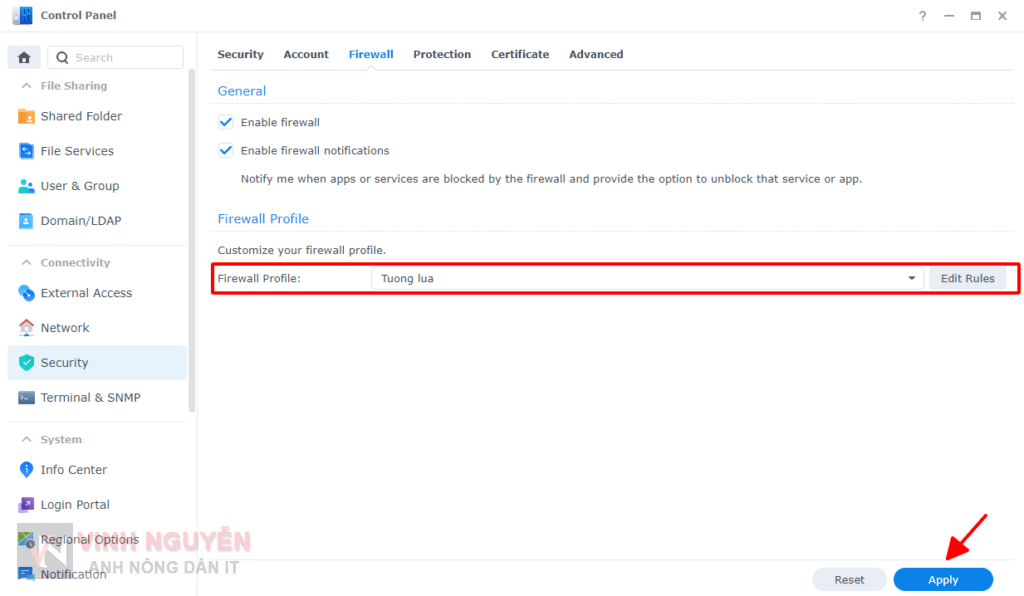 Firewall trên Synology NAS