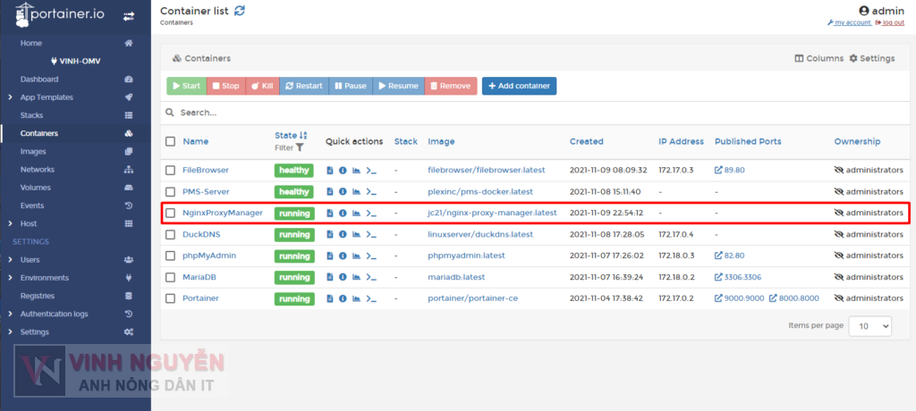 OpenMediaVault (OMV) – Nginx Proxy Manager