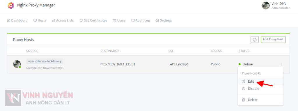 OpenMediaVault (OMV) – Nginx Proxy Manager