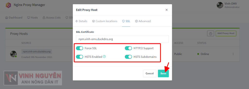 OpenMediaVault (OMV) – Nginx Proxy Manager