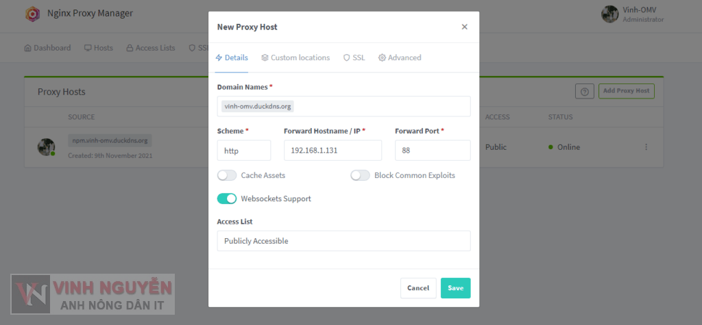 OpenMediaVault (OMV) – Nginx Proxy Manager